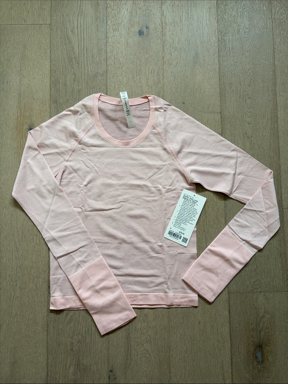 NWT FLAWED swiftly tech race long sleeve flush pink size 4 lululemon